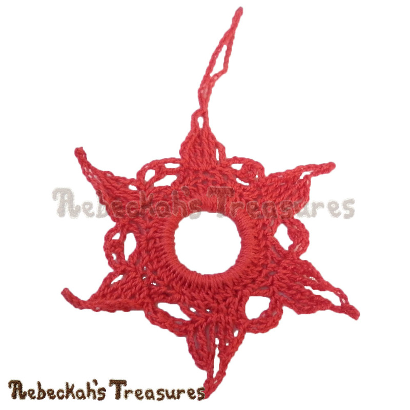 Free Radiant Star Ornament Crochet Pattern PDF by Rebeckah’s Treasures! Grab it here: http://goo.gl/G8uNPf #star #ornament #christmas