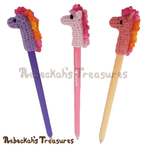 Free Pony Pencil Topper / Finger Puppet Crochet Pattern by Rebeckah’s Treasures! See it here: http://goo.gl/zg9Pgz #pony #crochet #penciltopper #fingerpuppet