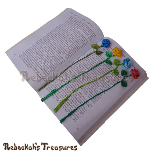 Ring Around the Rosy Bookmark Crochet Pattern - $3.75 Digital PDF Download by Rebeckah’s Treasures! Grab your copy today here: https://goo.gl/SCFDvW #rose #bookmark #crochet #pattern