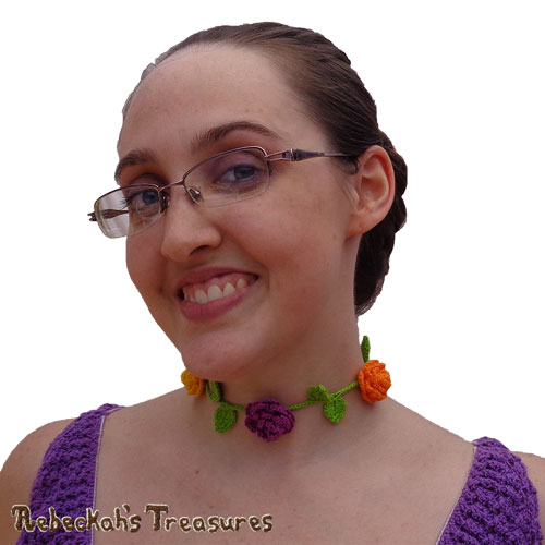Ring Around the Rosy Choker Necklace Crochet Pattern - $3.75 Digital PDF Download by Rebeckah’s Treasures! Grab your copy today here: https://goo.gl/dmPIB1 #rose #choker #necklace #crochet #pattern