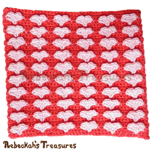 Sweetheart Kisses Coaster Crochet Pattern PDF $1.75 by Rebeckah’s Treasures! Grab it here: http://goo.gl/wj7J6v #Hearts #Crochet #Valentines